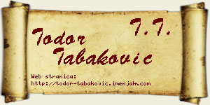 Todor Tabaković vizit kartica